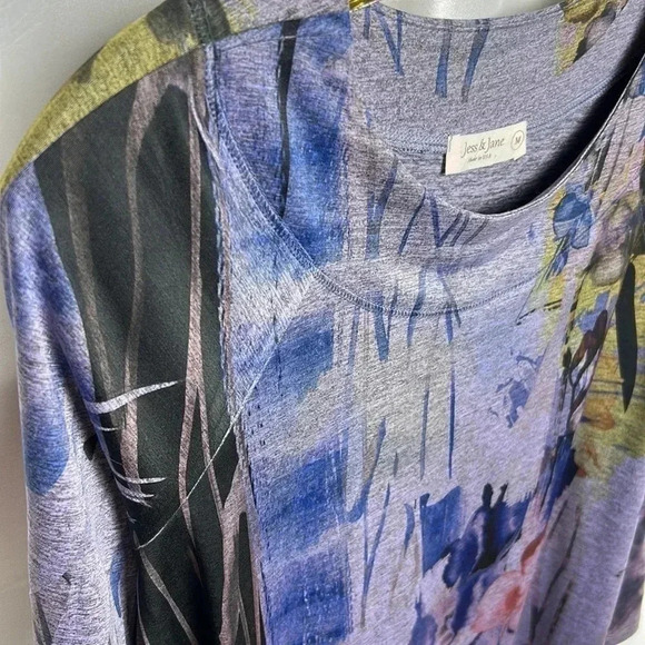 Y2K Floral ,artsy,tunic,Jess&Jane,made USA! Fit & flare,art deco,cottagecore EC - Picture 5 of 11